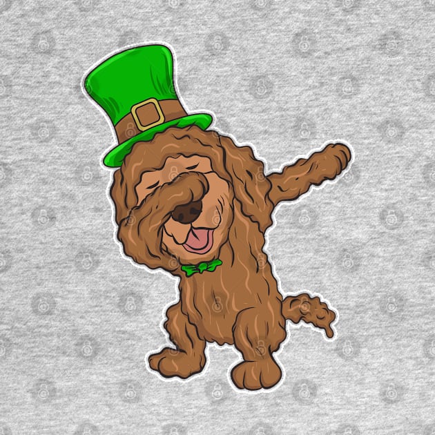 Irish Water Spaniel Dabbing Dog St Patricks Day by E